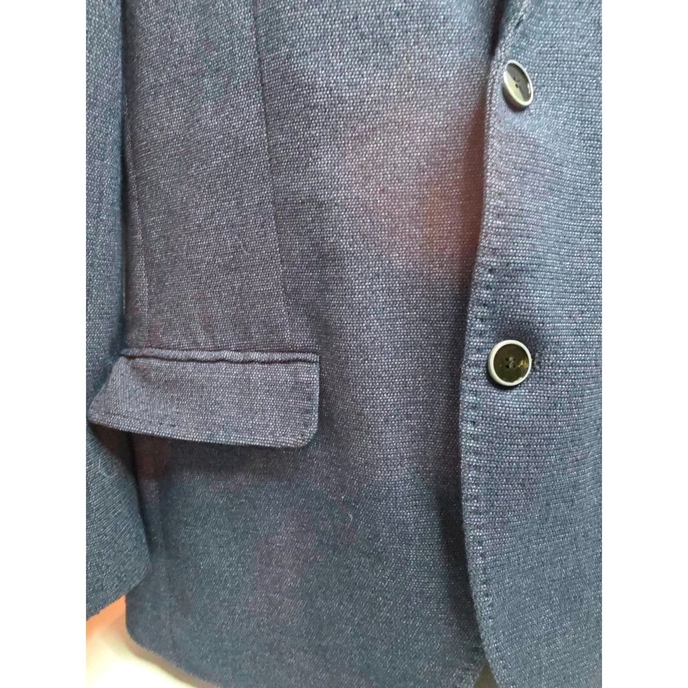 Angelo Litrico Blue Textured Slim Fit Two Button Top Stitch Sport Coat US 42 - Picture 3 of 14